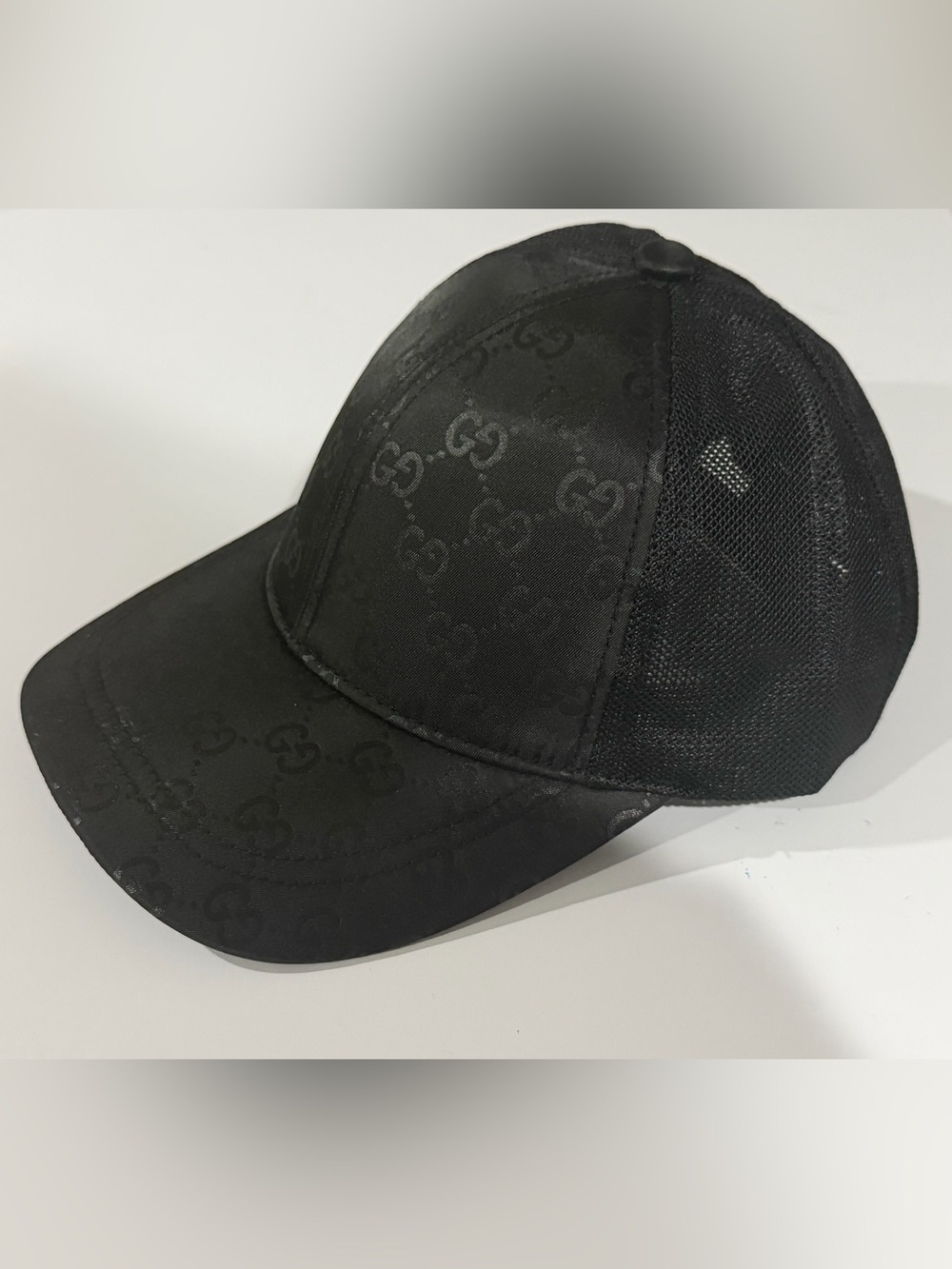 Gucci Hat Iconic Black GG Pattern Designer Cap